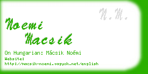 noemi macsik business card